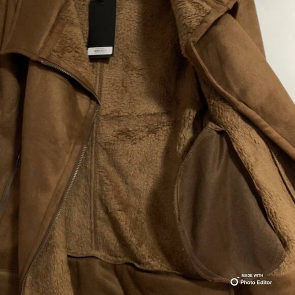 L&B Tan Sherpa Lined Suede Jacket 3XL - Picture 6 of 7